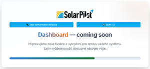 Úvodní stránka lokálního dashboardu