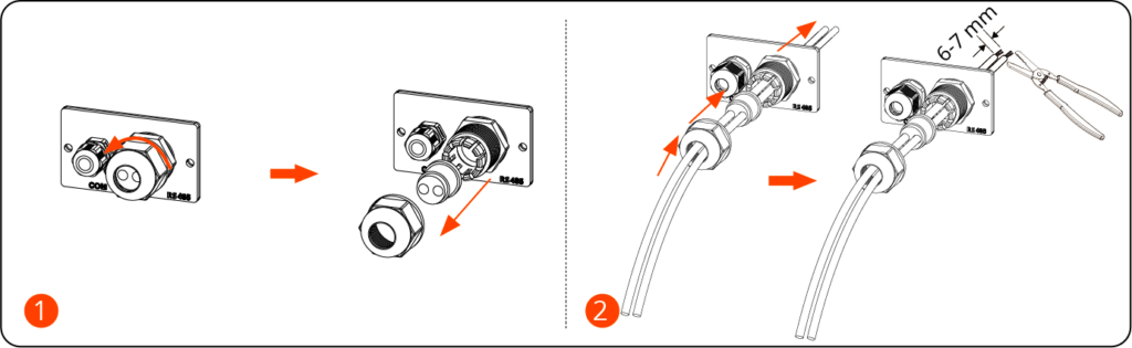 Odšroubovat koncovku konektoru a vodiče na konci odizolovat