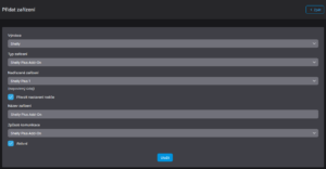 Vytvoření podřízeného zařízení Shelly Plus Add-on pod Shelly Plus 1