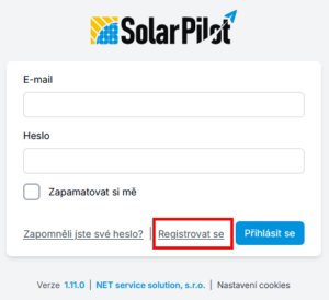 Registrace uživatele a řídící jednotky